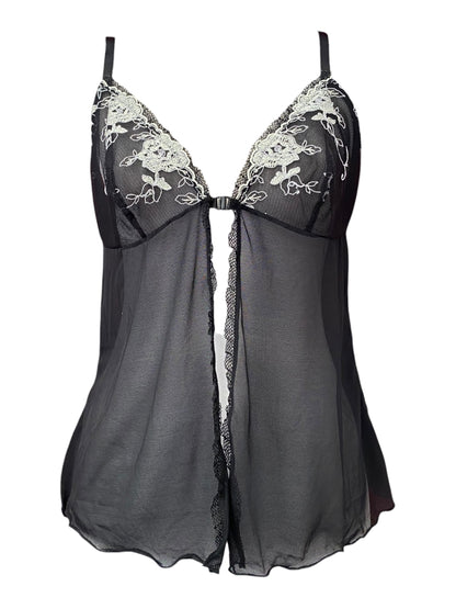 Noir Fleur sheer top