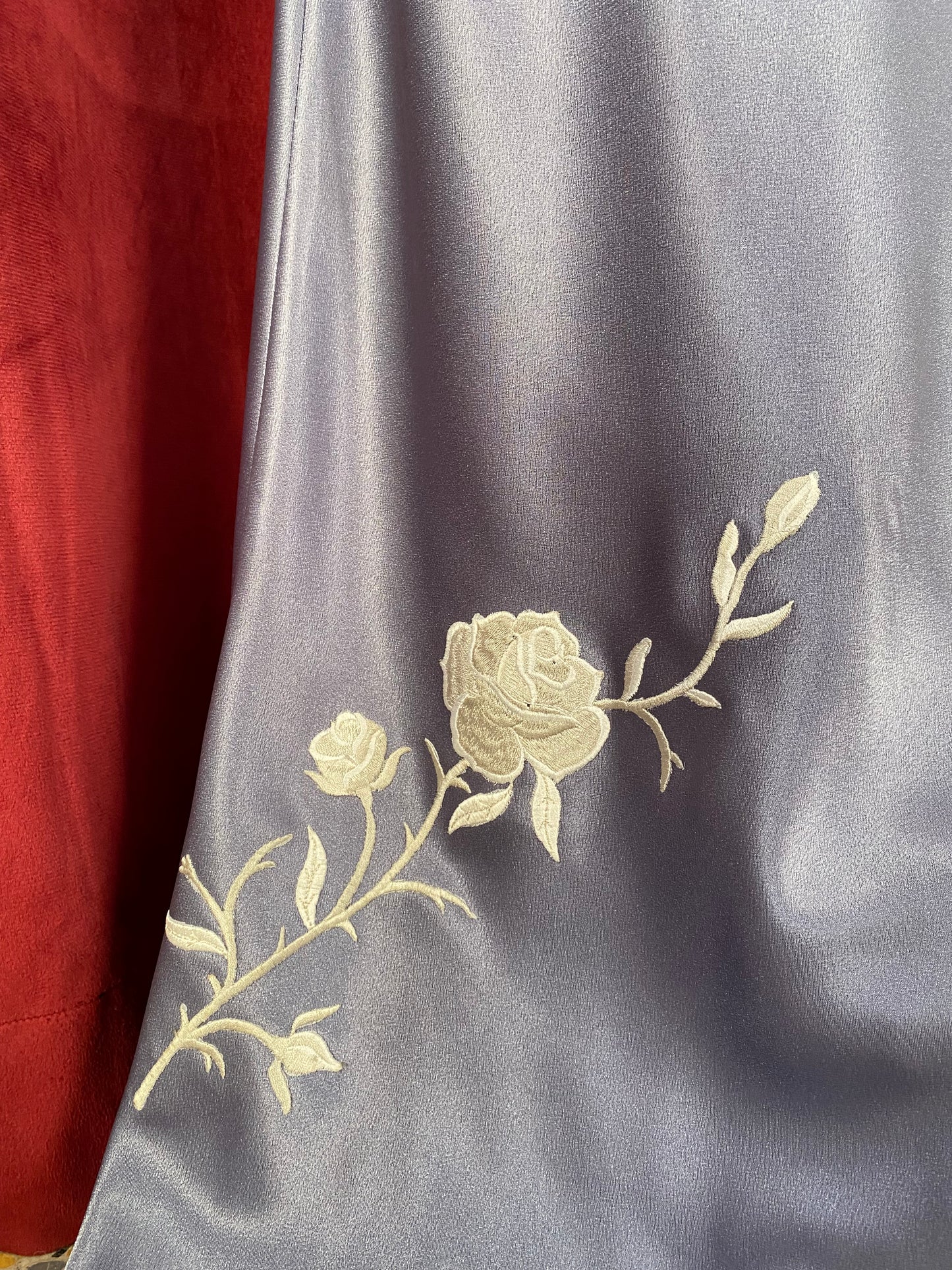 Satin light purple embroidered gown 🧚