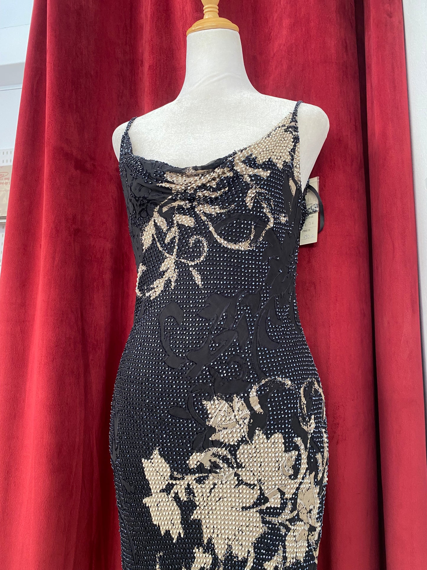 Noir Château Beaded Gown