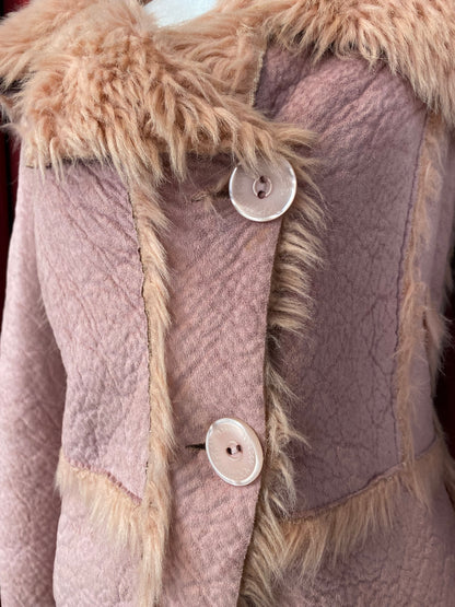 Morgan de toi short pink Afghan coat