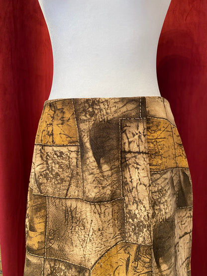 Brand new multi coloured brown mini skirt