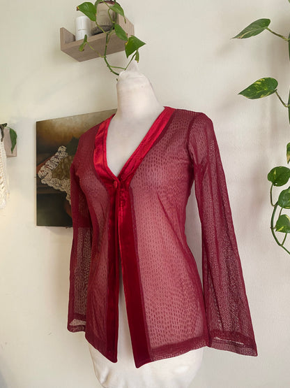 Brand new wine red blouse with velvet details 🍷