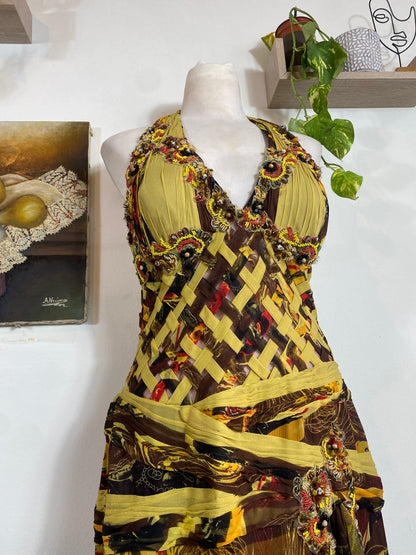 Nocturne Embroidered Silk Gown