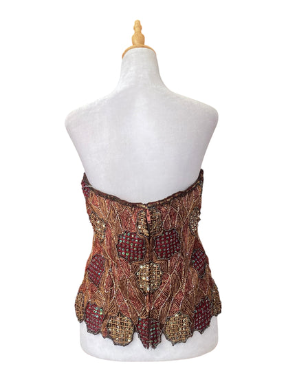 100% silk handbeaded corset ✨