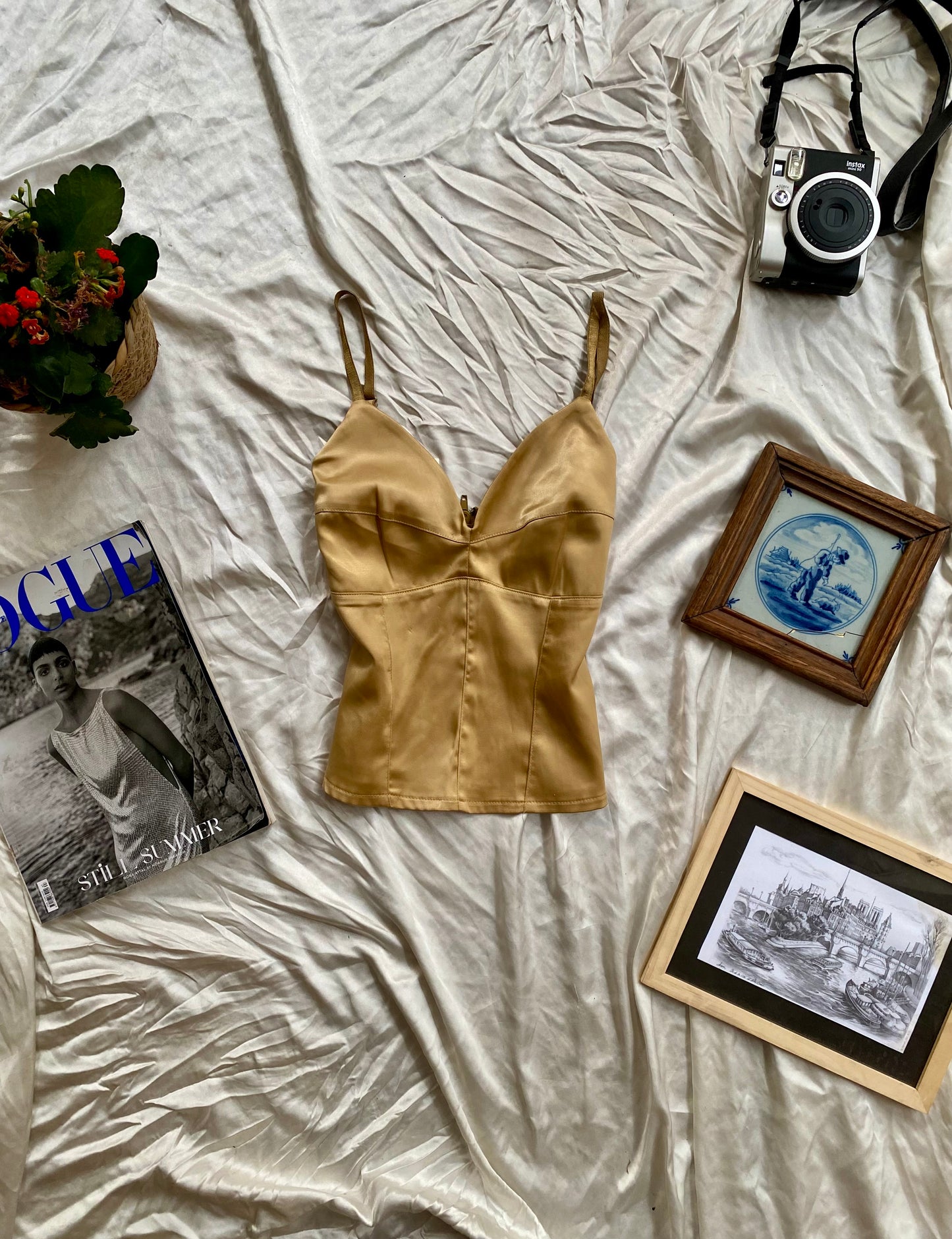 Brand new gold satin corset top 🌟