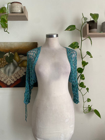 Brand new baby blue knitted summer bolero