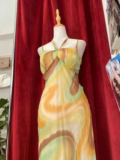 100% silk multicoloured summerdress dress 💐