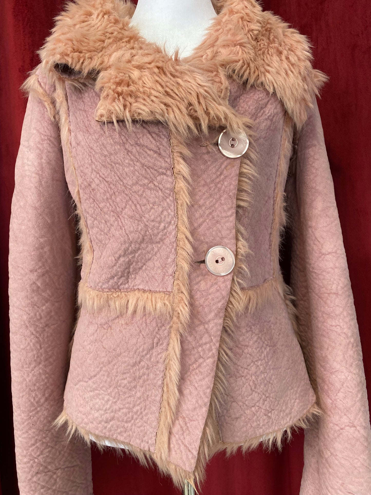 Morgan de toi short pink Afghan coat