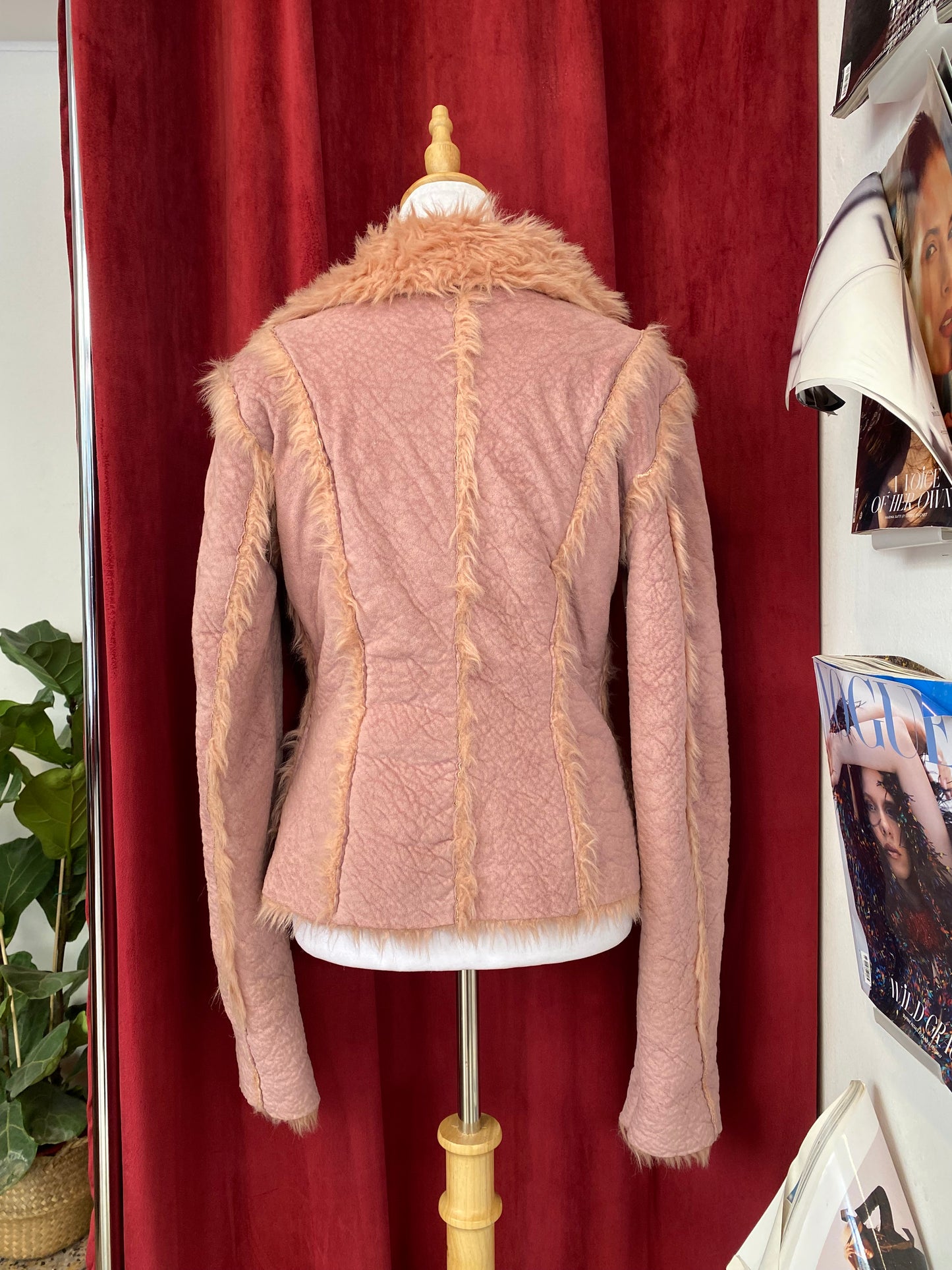 Morgan de toi short pink Afghan coat