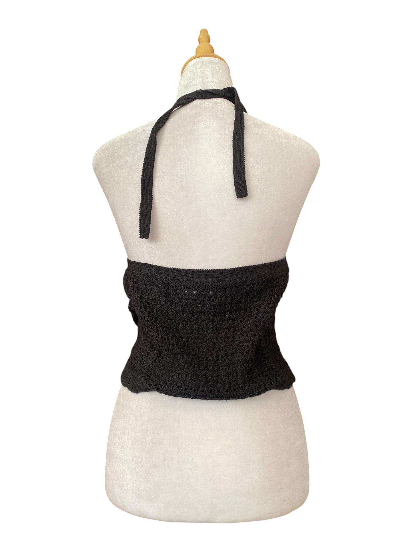 Crochet black halter top
