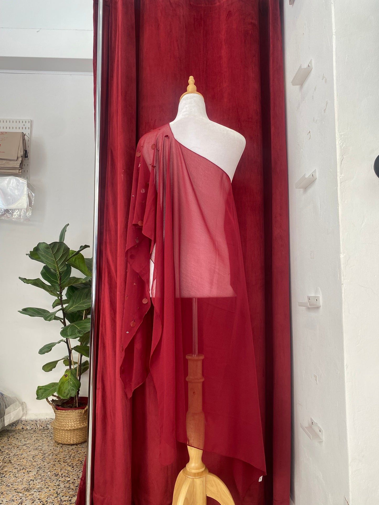 Burgundy sequin beach cover up