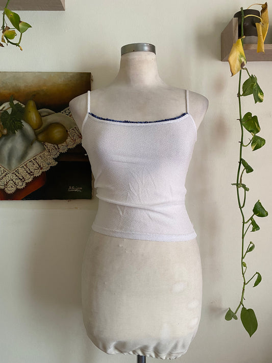 Brand new white crochet like top