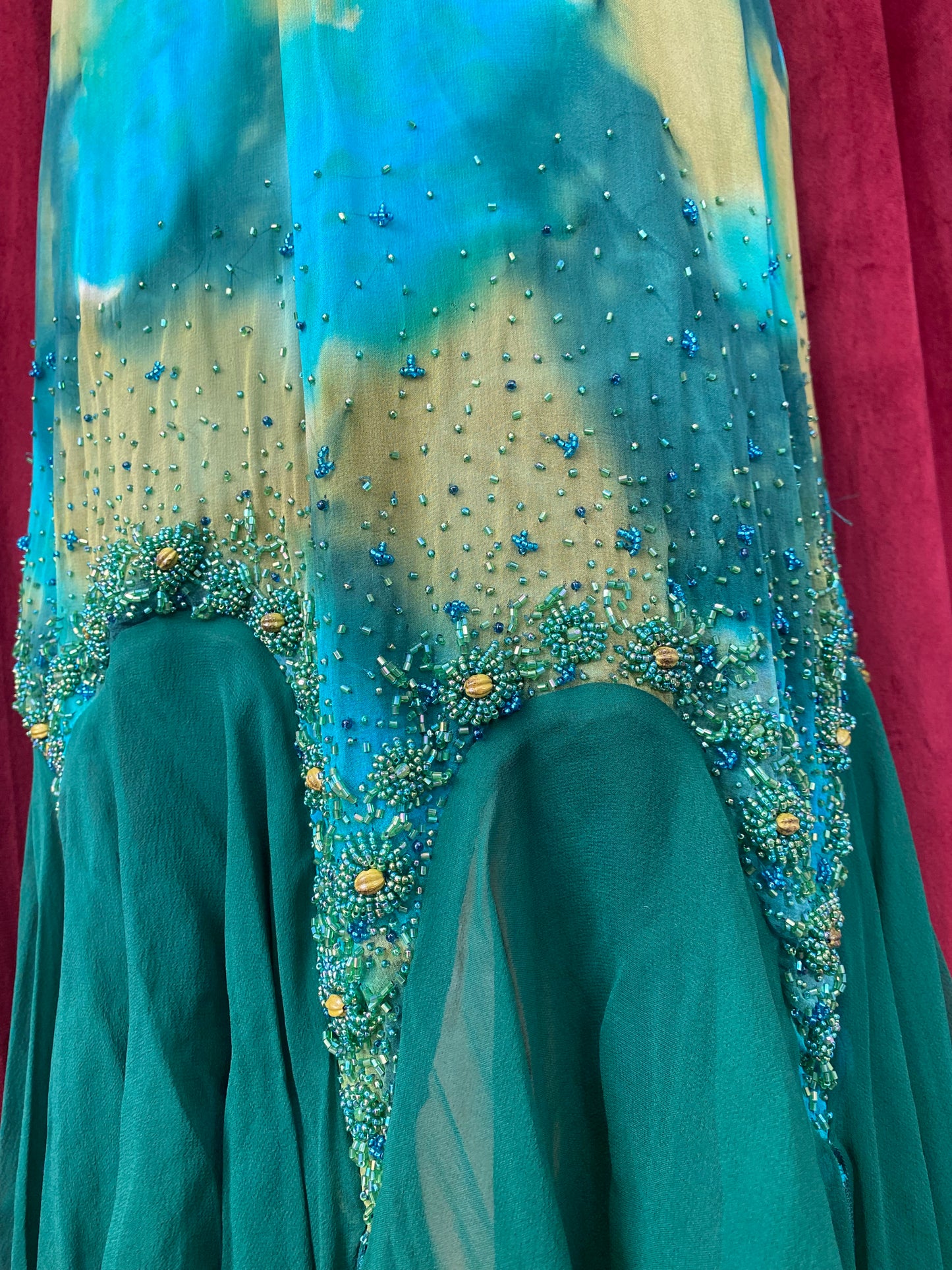 100% silk mermaid handbeaded gown 🧜