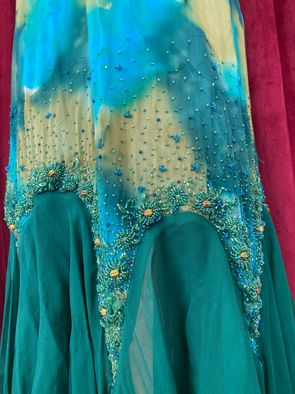 100% silk mermaid handbeaded gown 🧜