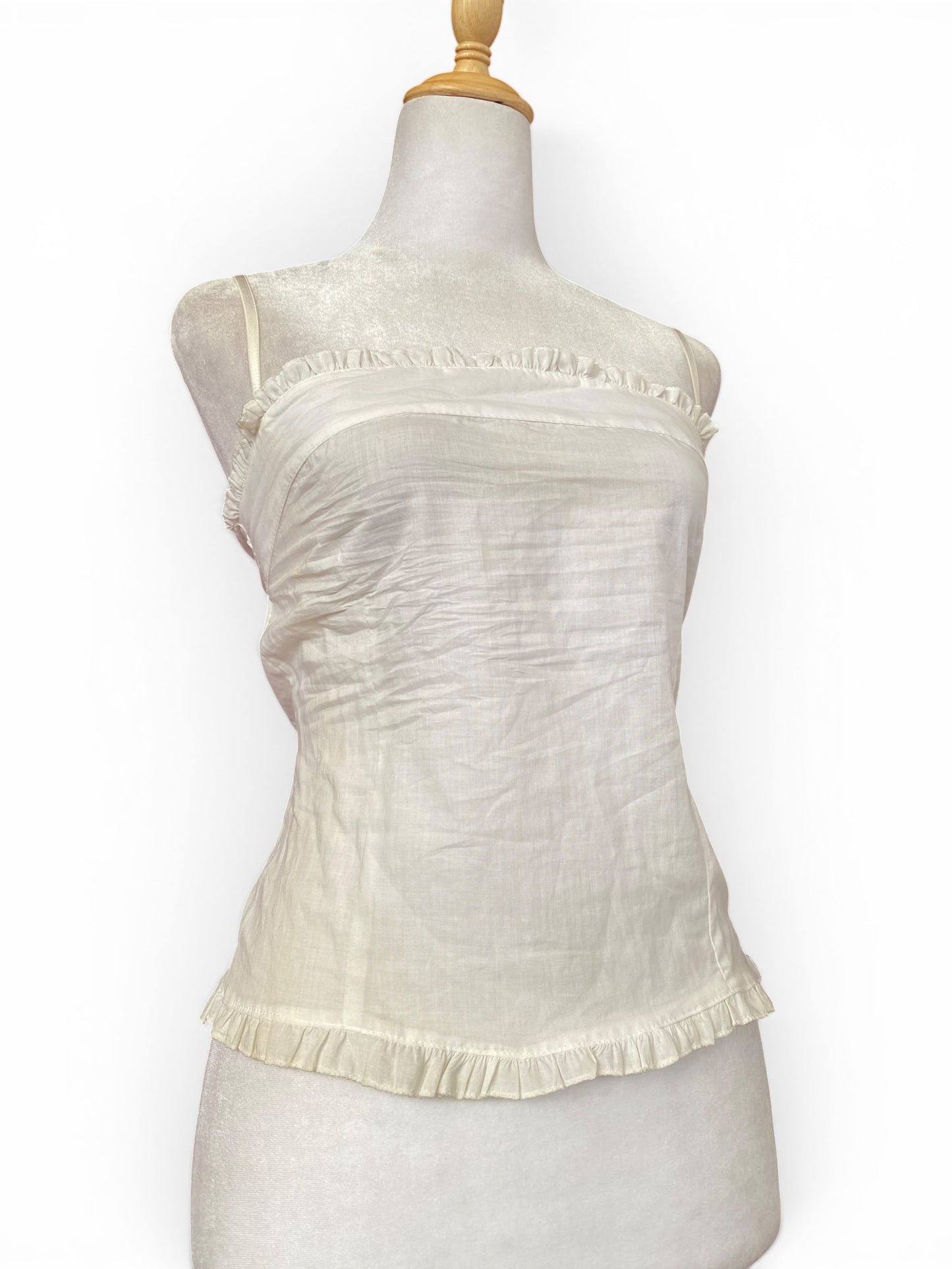 White linen corset top