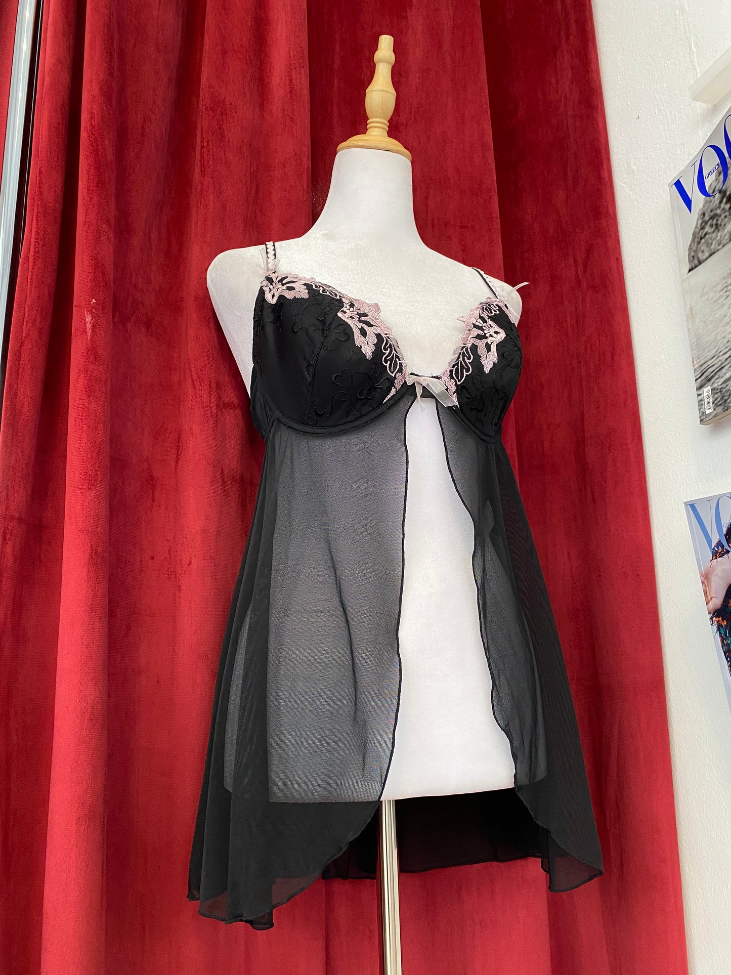 Corset y2k mesh top with pink details 🎀