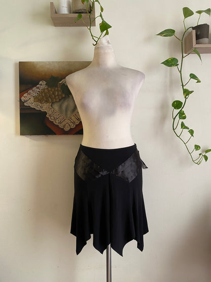 Brand new black asymmetrical mini skirt