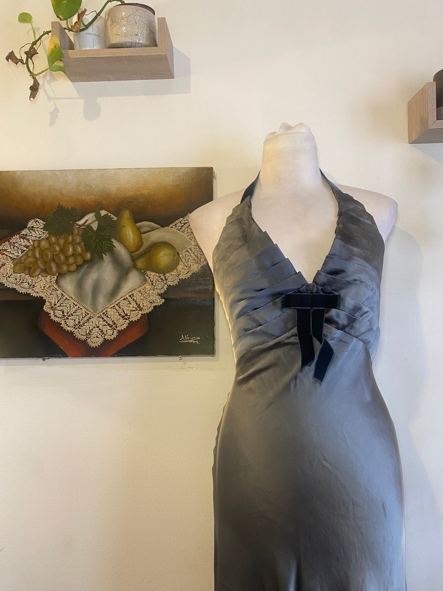 Silk brand new haute couture two toned dress