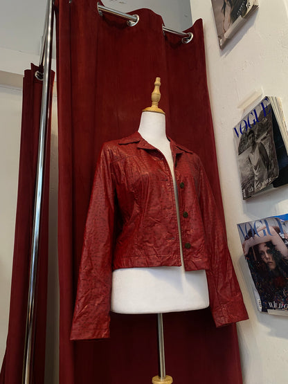 Vegan leather wine burgundy jacket 🍷