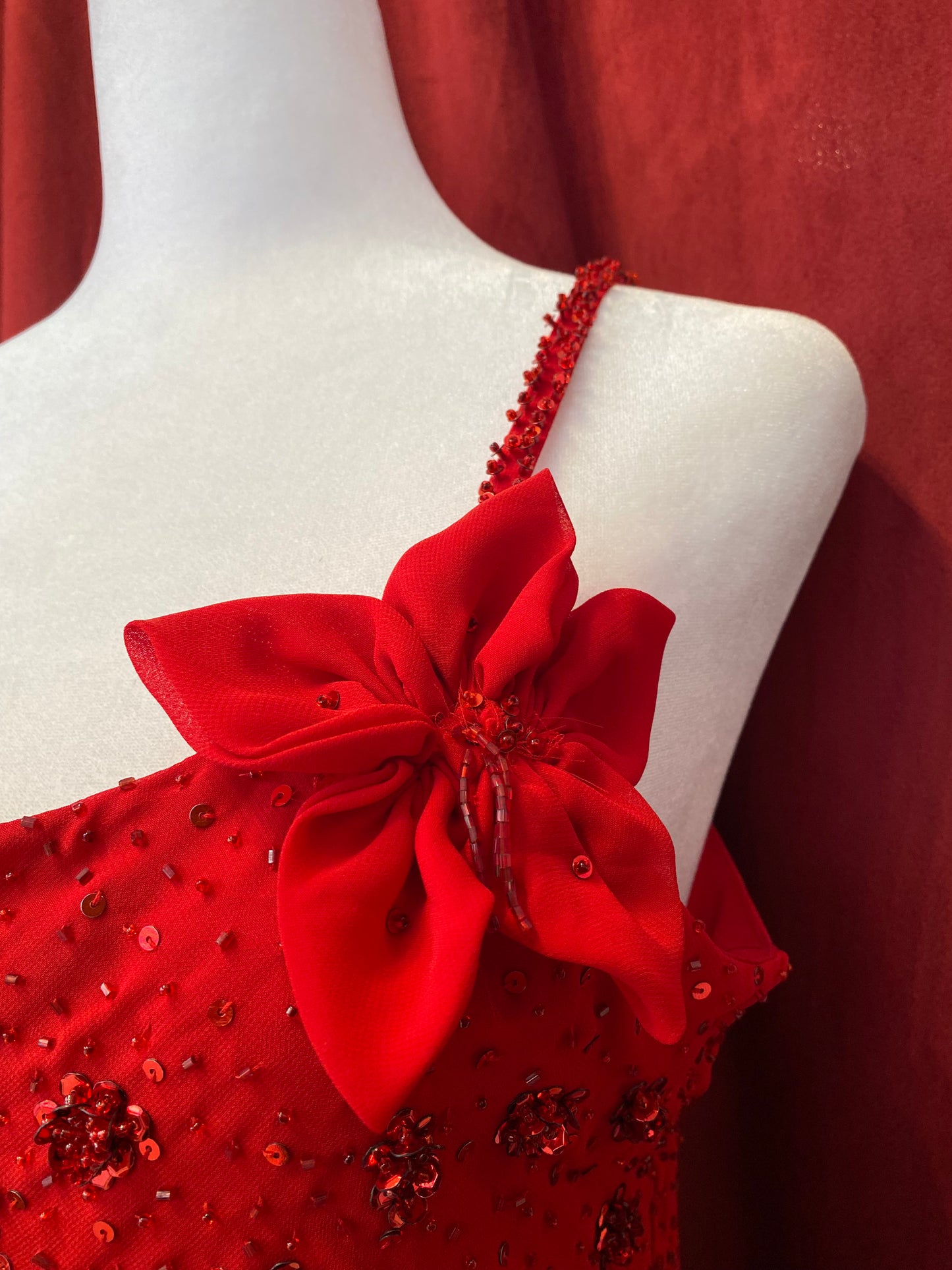 Brand new maxi dress with sequin and flower details