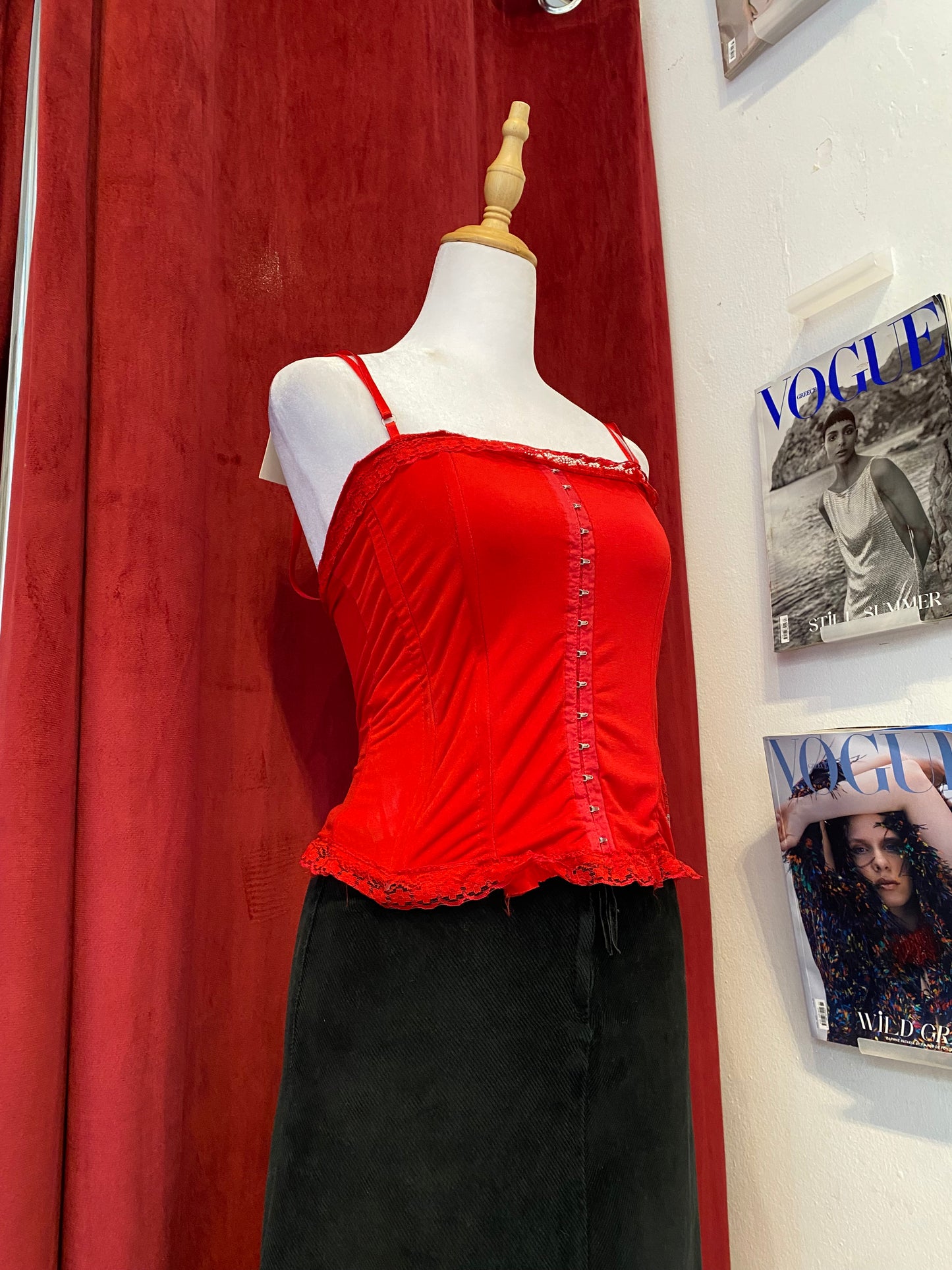 Brand new red corset top