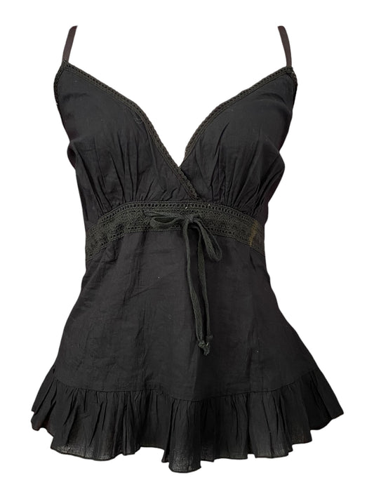 Black linen top