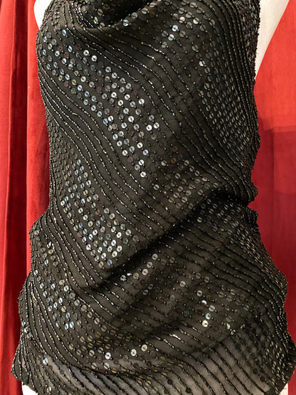100% silk brand new aftershock black handbeaded top 🖤