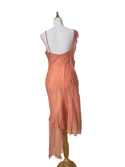 100% silk brand new light pink dress with all over handbeaded details