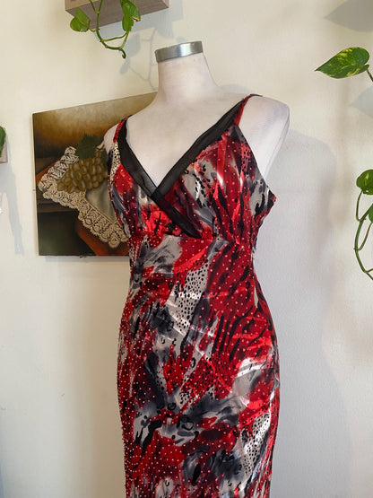 100% silk brand new handbeaded maxi gown