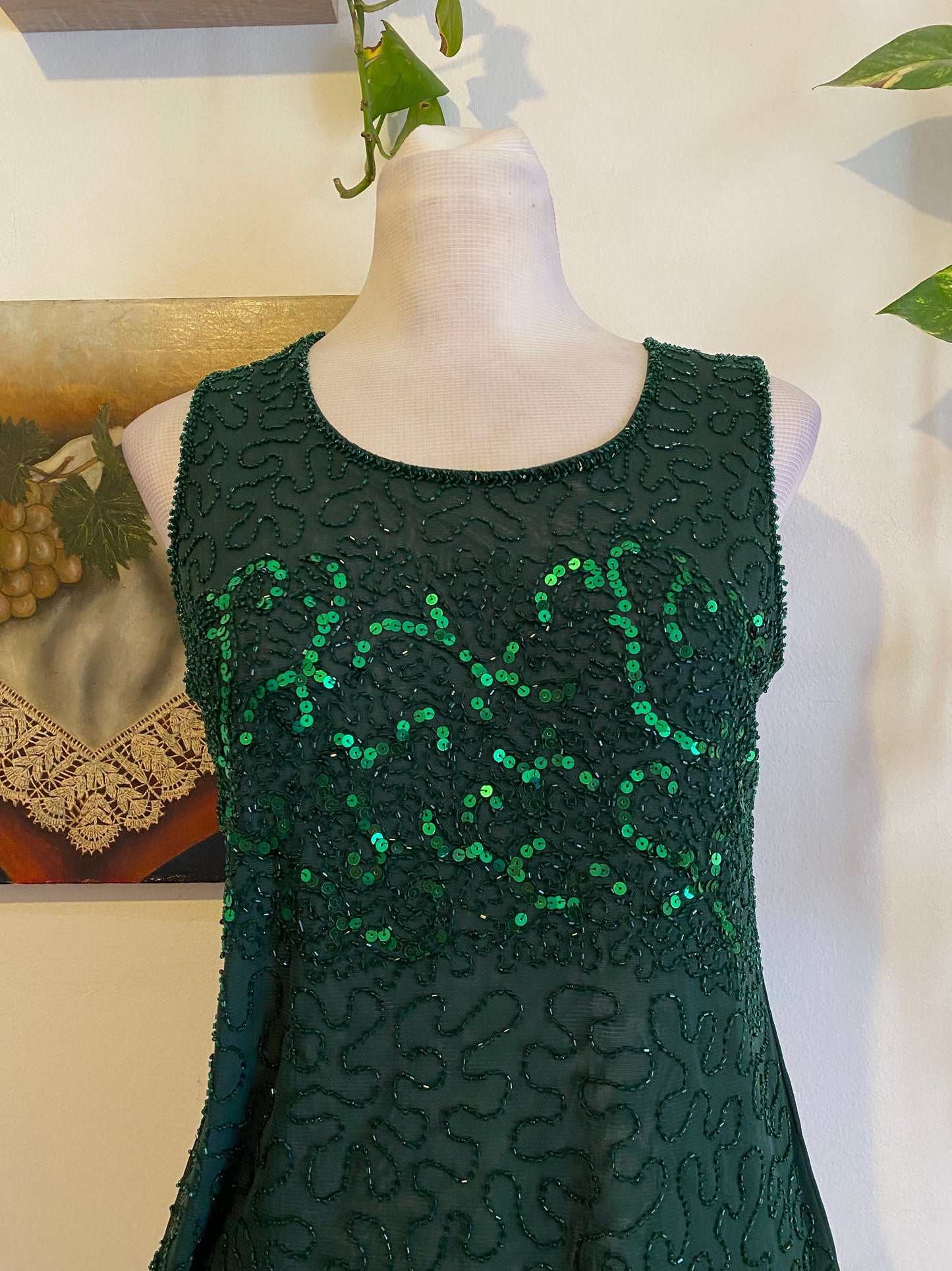 Brand new emerald 2 toned sequin top