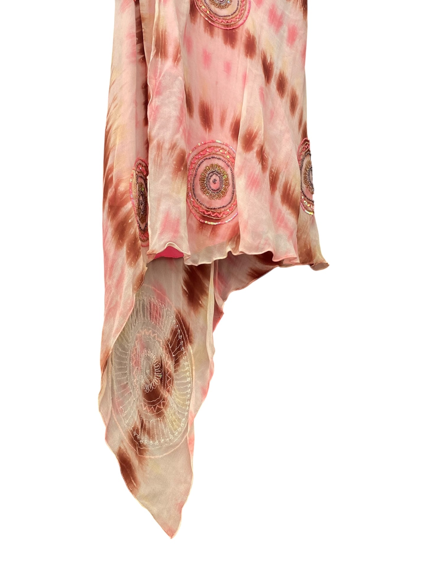 100% silk aftershock pink skirt