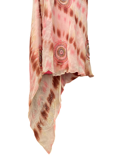 100% silk aftershock pink skirt
