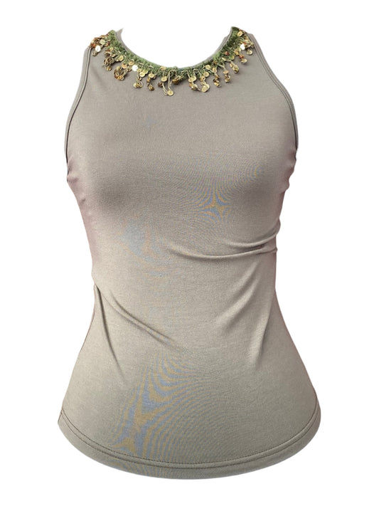 Khaki sequin crop top ✨