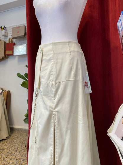 Brand new White cargo maxi skirt with zipper details