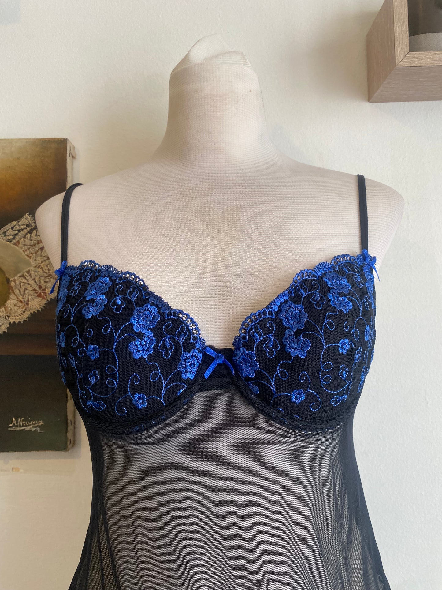 Black floral corset