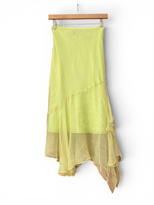100% silk aftershock lime skirt 🍋‍🟩