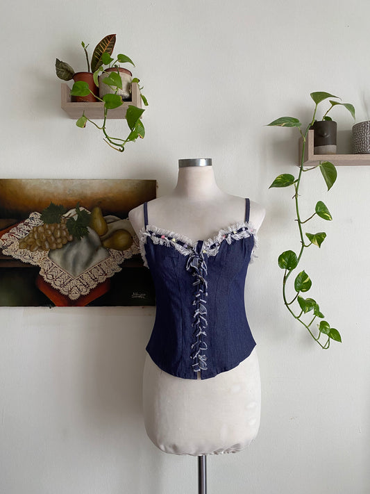 Denim Zinas couture brand new corset