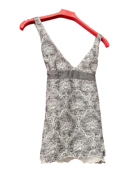 Grey embroidered summer top
