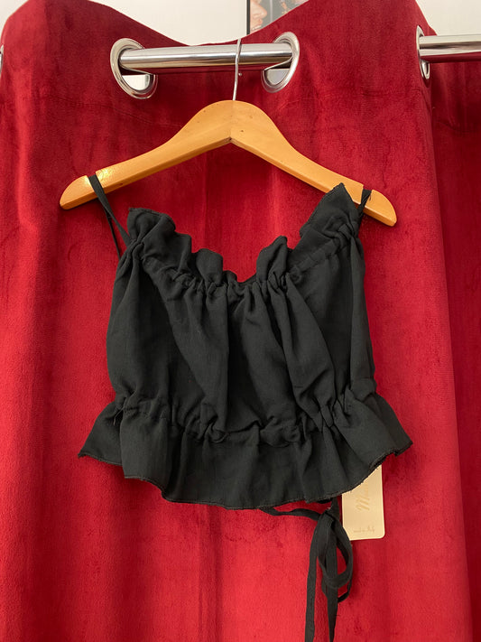 100% linen open back top