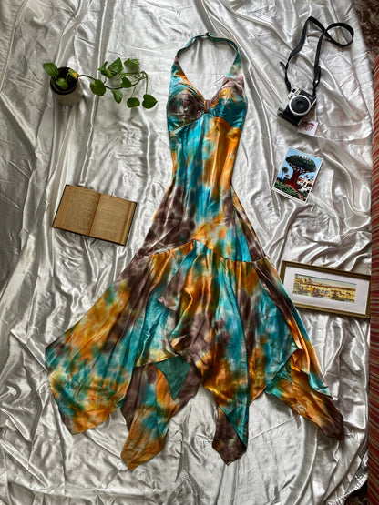 Multicoloured brand new handbeaded gown