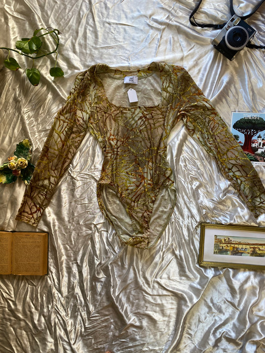 Marble like velvet bodysuit