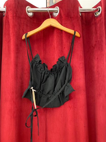 100% linen open back top