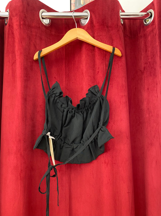 100% linen open back top
