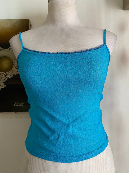 Brand new baby blue crochet like top