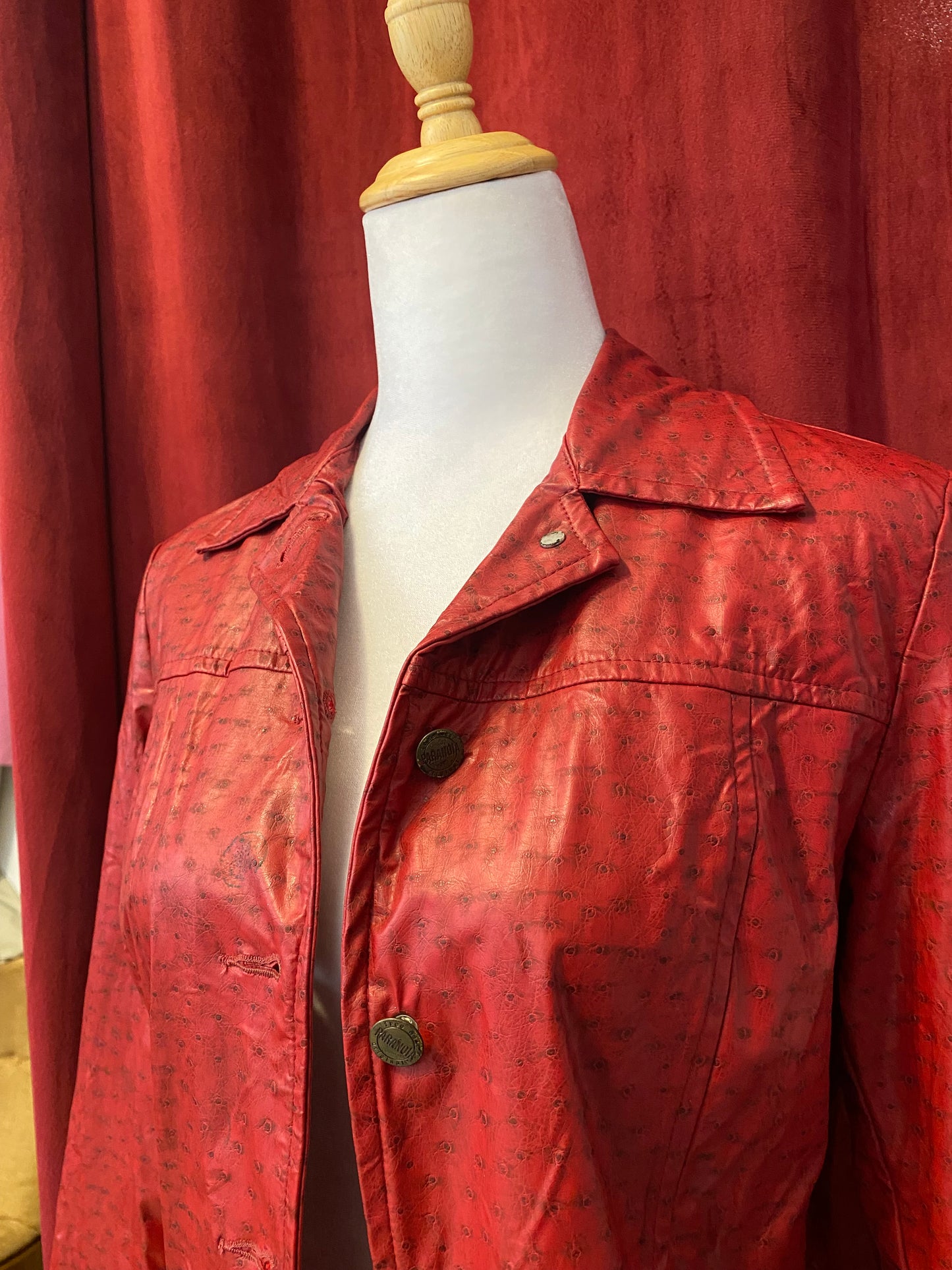 Vegan leather wine burgundy jacket 🍷