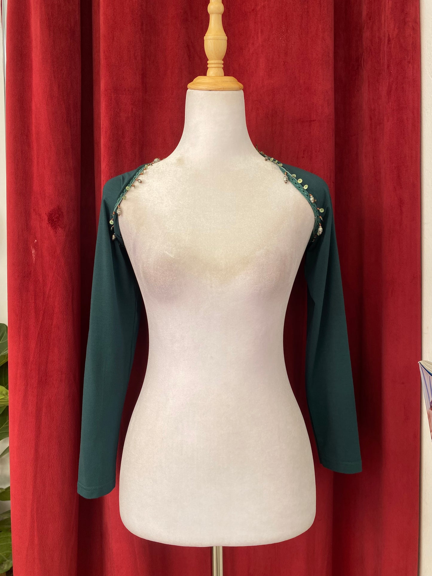 Deep green bejewelled bolero 🐉