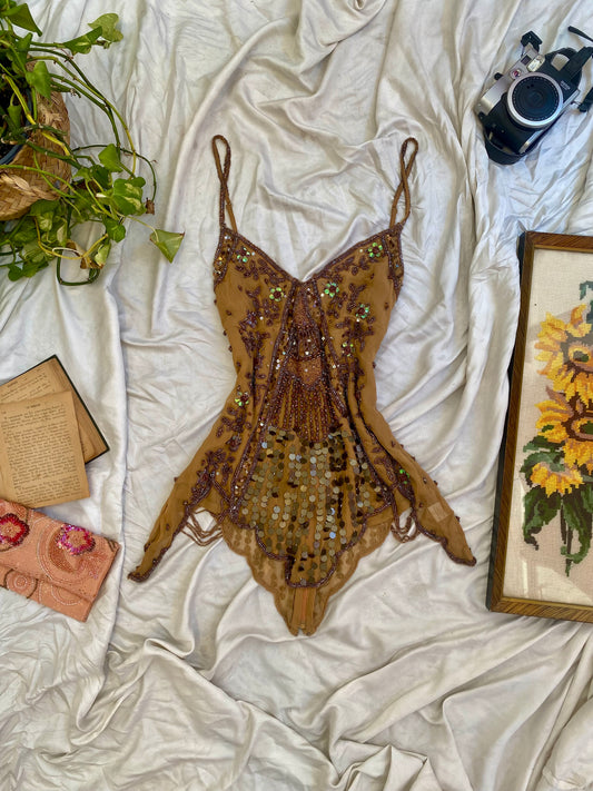 100% silk deadstock butterfly top