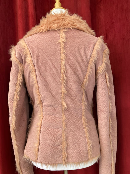 Morgan de toi short pink Afghan coat