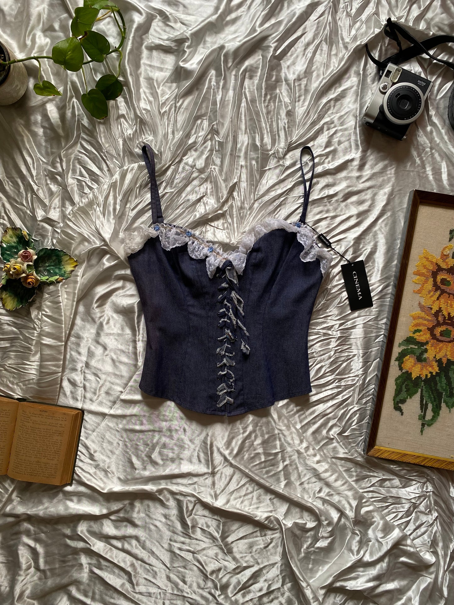 Denim zinas couture brand new corset