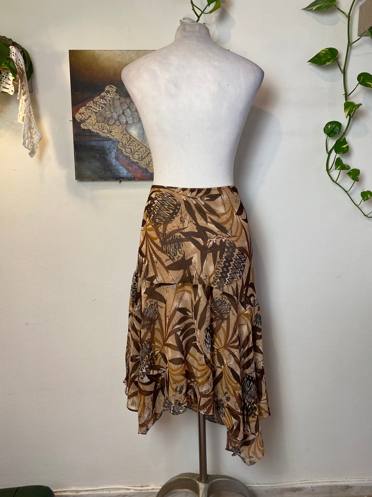 Sequin brown summer skirt